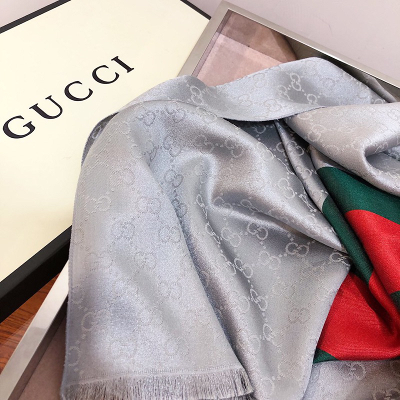 Khăn Lụa Đũi in họa tiết thương hiệu, khăn choàng bản dài 75x180cm - Hàng có sẵn