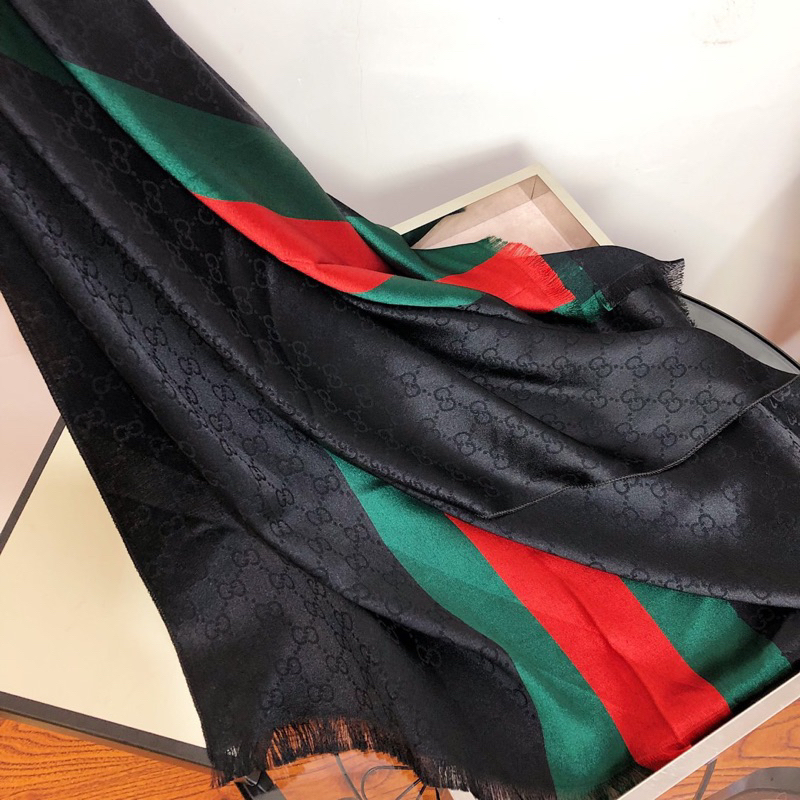 Khăn Lụa Đũi in họa tiết thương hiệu, khăn choàng bản dài 75x180cm - Hàng có sẵn