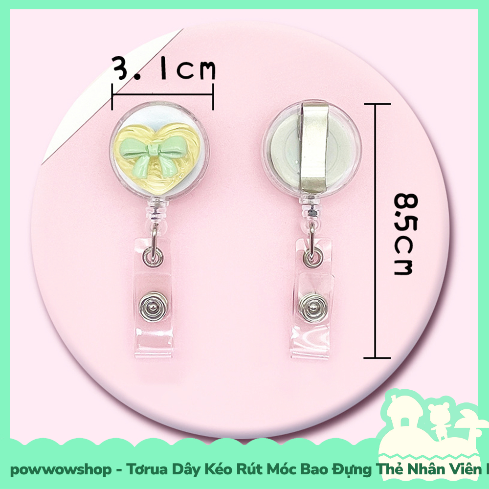 [Sẵn VN - Hỏa Tốc] Tơrua Dây Kéo Rút 60cm Móc Bao Đựng Thẻ Nhân Viên Phong Cách Hình Nơ Ribbon