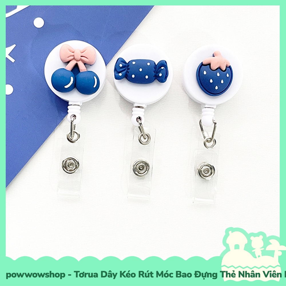 [Sẵn VN - Hỏa Tốc] Tơrua Dây Kéo Rút 60cm Móc Bao Đựng Thẻ Nhân Viên Phong Cách Life Items Blue Đáng Yêu