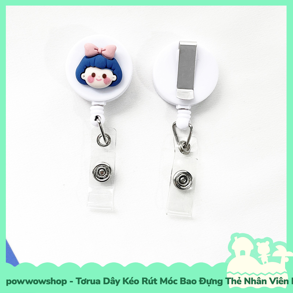 [Sẵn VN - Hỏa Tốc] Tơrua Dây Kéo Rút 60cm Móc Bao Đựng Thẻ Nhân Viên Phong Cách Life Items Blue Đáng Yêu