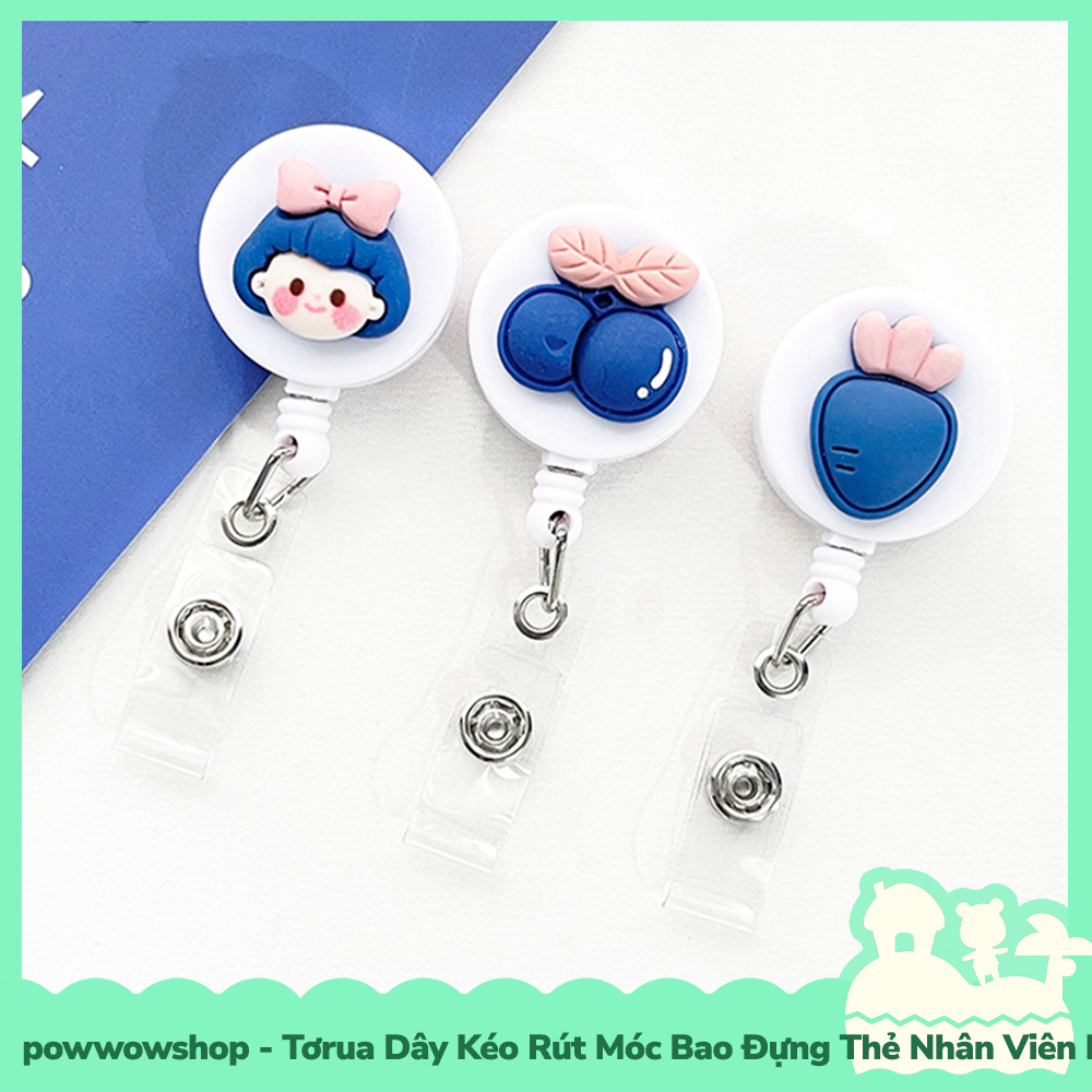 [Sẵn VN - Hỏa Tốc] Tơrua Dây Kéo Rút 60cm Móc Bao Đựng Thẻ Nhân Viên Phong Cách Life Items Blue Đáng Yêu