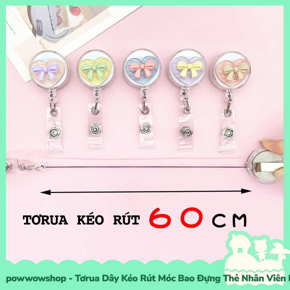 [Sẵn VN - Hỏa Tốc] Tơrua Dây Kéo Rút 60cm Móc Bao Đựng Thẻ Nhân Viên Phong Cách Hình Nơ Ribbon