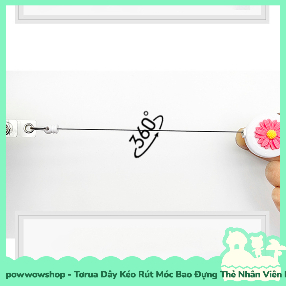 [Sẵn VN - Hỏa Tốc] Tơrua Dây Kéo Rút 60cm Móc Bao Đựng Thẻ Nhân Viên Phong Cách Hình Hoa Cúc Peaceminusone