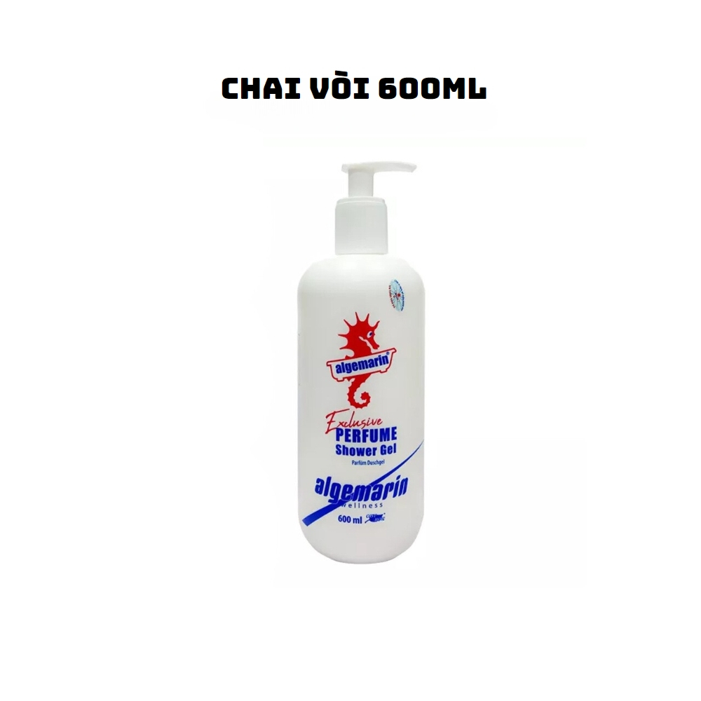 Sữa tắm cá ngựa ALGEMARIN 300ml/500ml Đức hải mã, hương nước hoa chai nhọn vòi vuông germany perfume shower gel soap