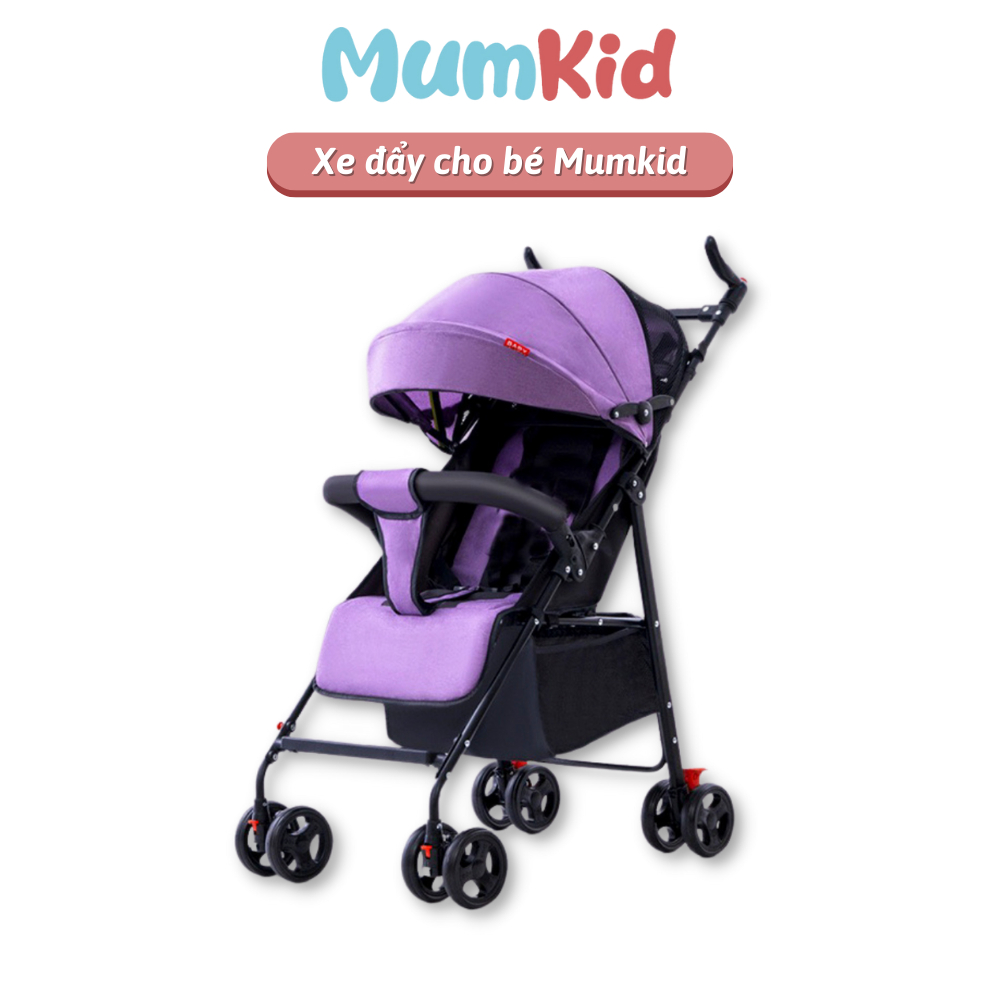 Xe đẩy gấp gọn MumKid cao cấp thiết kế giúp bé khi nằm không võng không gù, rộng rãi thoáng mát - MK23008