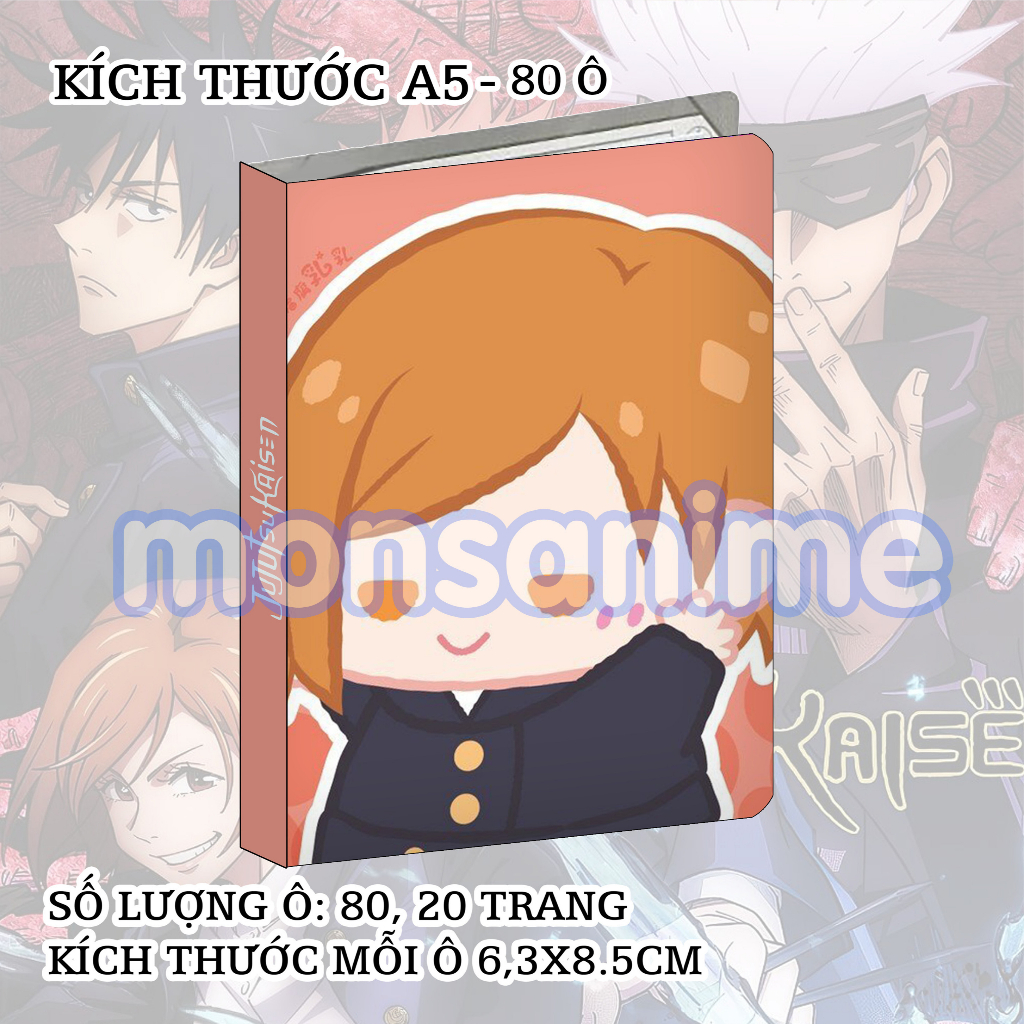 Album A5 đựng card Jujutsu Kaisen 80 ô sổ binder manga anime chibi sưu tập