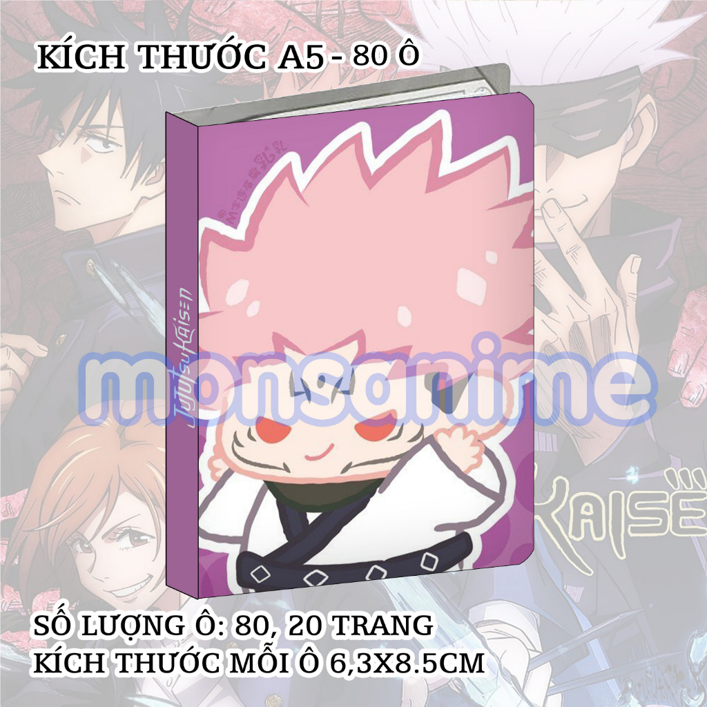 Album A5 đựng card Jujutsu Kaisen 80 ô sổ binder manga anime chibi sưu tập