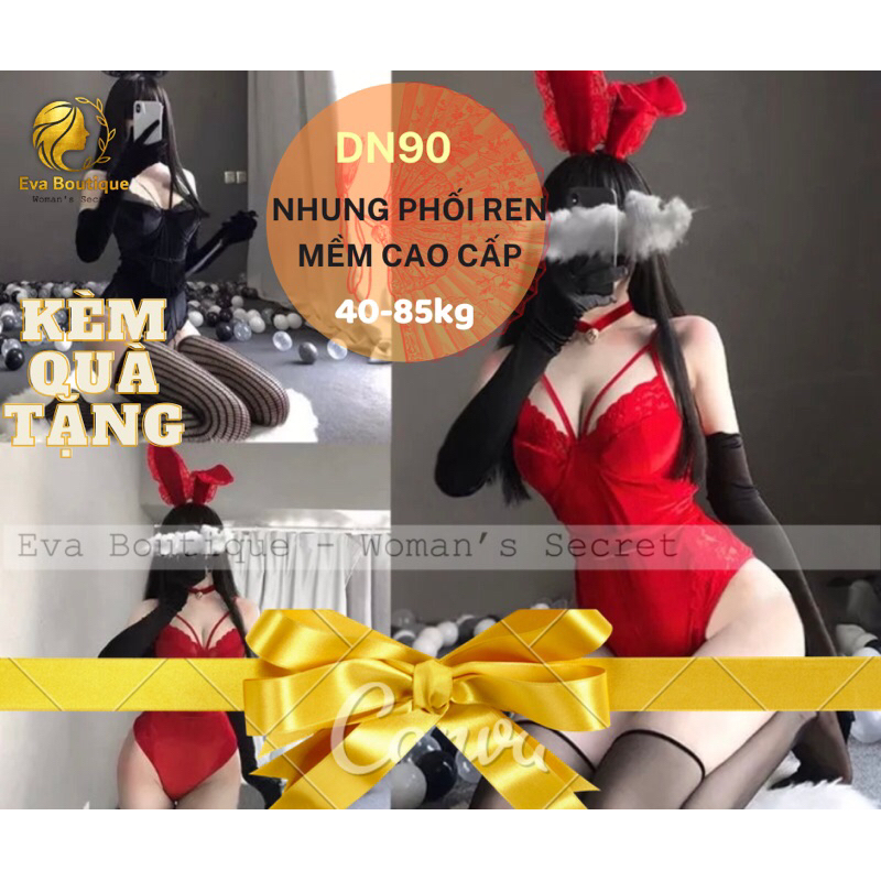 _DN97_ Bodysuit Bunny Bigsize - bộ cosplay thỏ nhung đen phối ren gợi cảm [evaboutique9x]