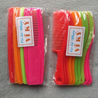 🪮Set 10 Lược Rẻ Vỹ Ký, Nhiều Màu (dài 19cm)