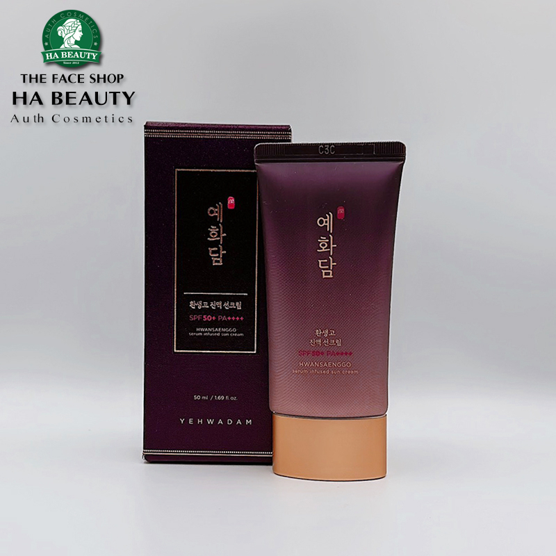 Kem chống nắng chống lão hóa The Face Shop dưỡng trắng da Yehwadam Hwansaenggo Serum Infused Sun Cream SPF50+PA+++ 50ml