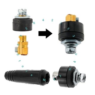 Giắc 10_25 đực - đầu nối nhanh máy hàn tặng kèm lục giác - 10 bộ - Phụ kiện máy hàn que tig mig