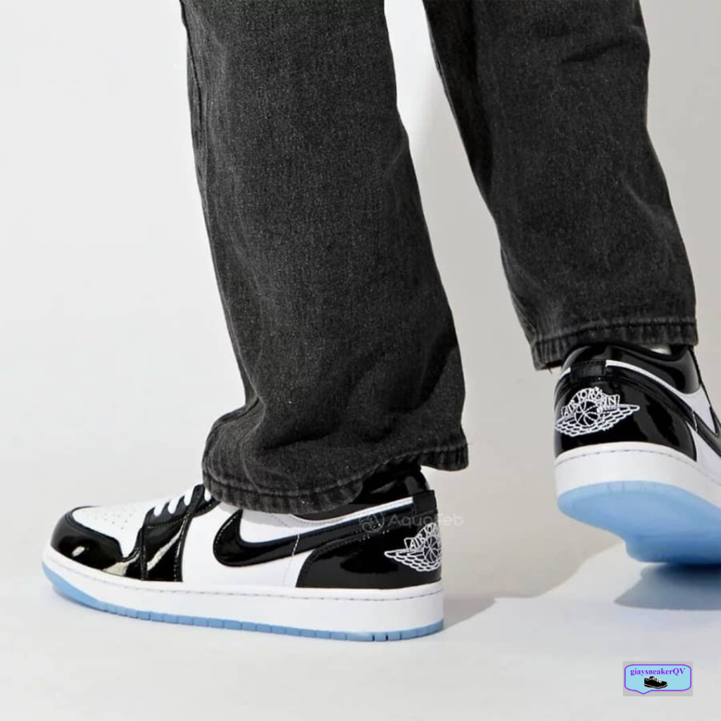 Giày Air Jordan 1 Low Dark Concord, giày thể thao Jordan 1 thấp cổ đen bóng dành cho nam nữ, full box, free ship