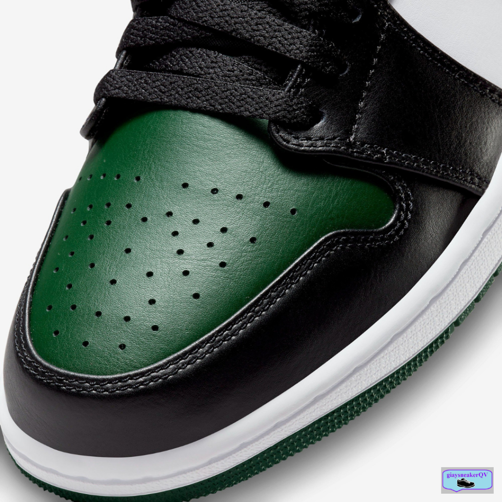 Giày Jordan 1 Green Toe, giày Jordan cổ thấp xanh đen cá tính dành cho nam nữ, fulloption, freeship