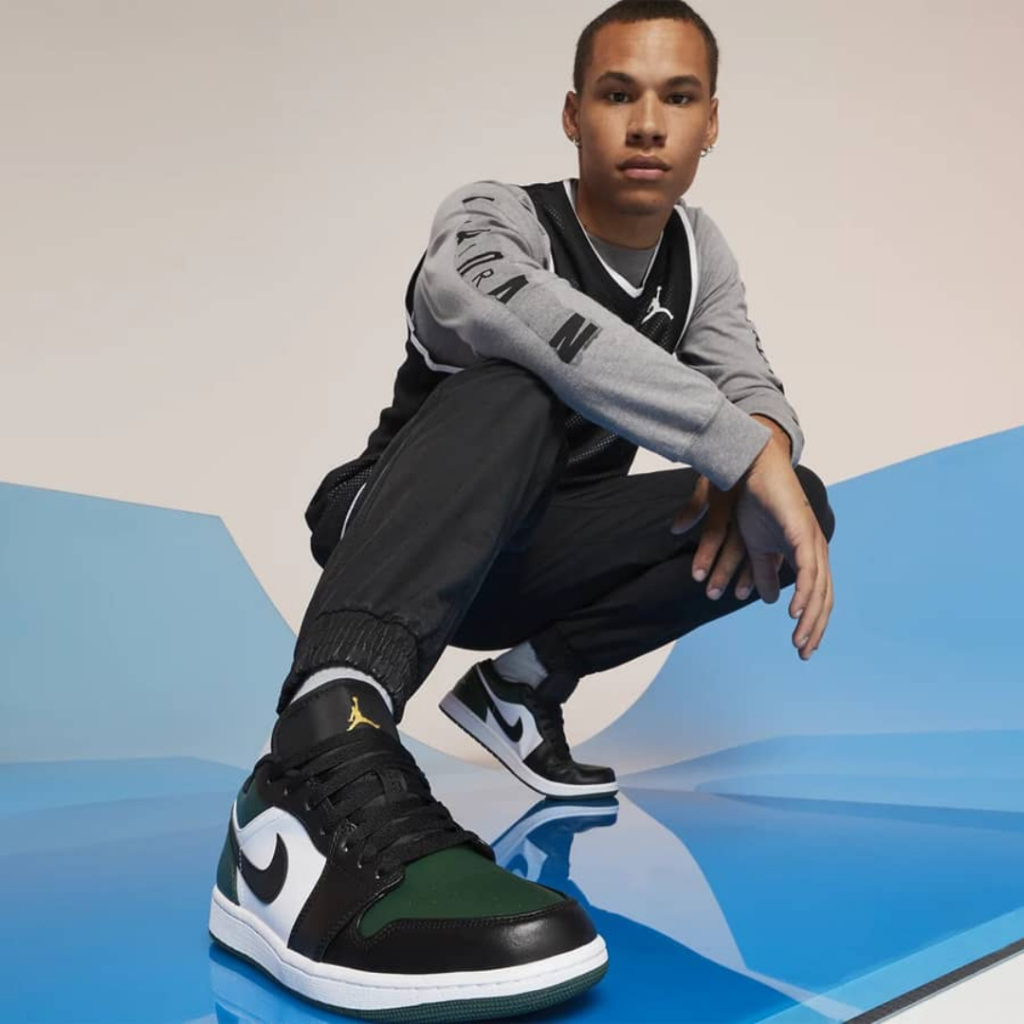 Giày Jordan 1 Green Toe, giày Jordan cổ thấp xanh đen cá tính dành cho nam nữ, fulloption, freeship