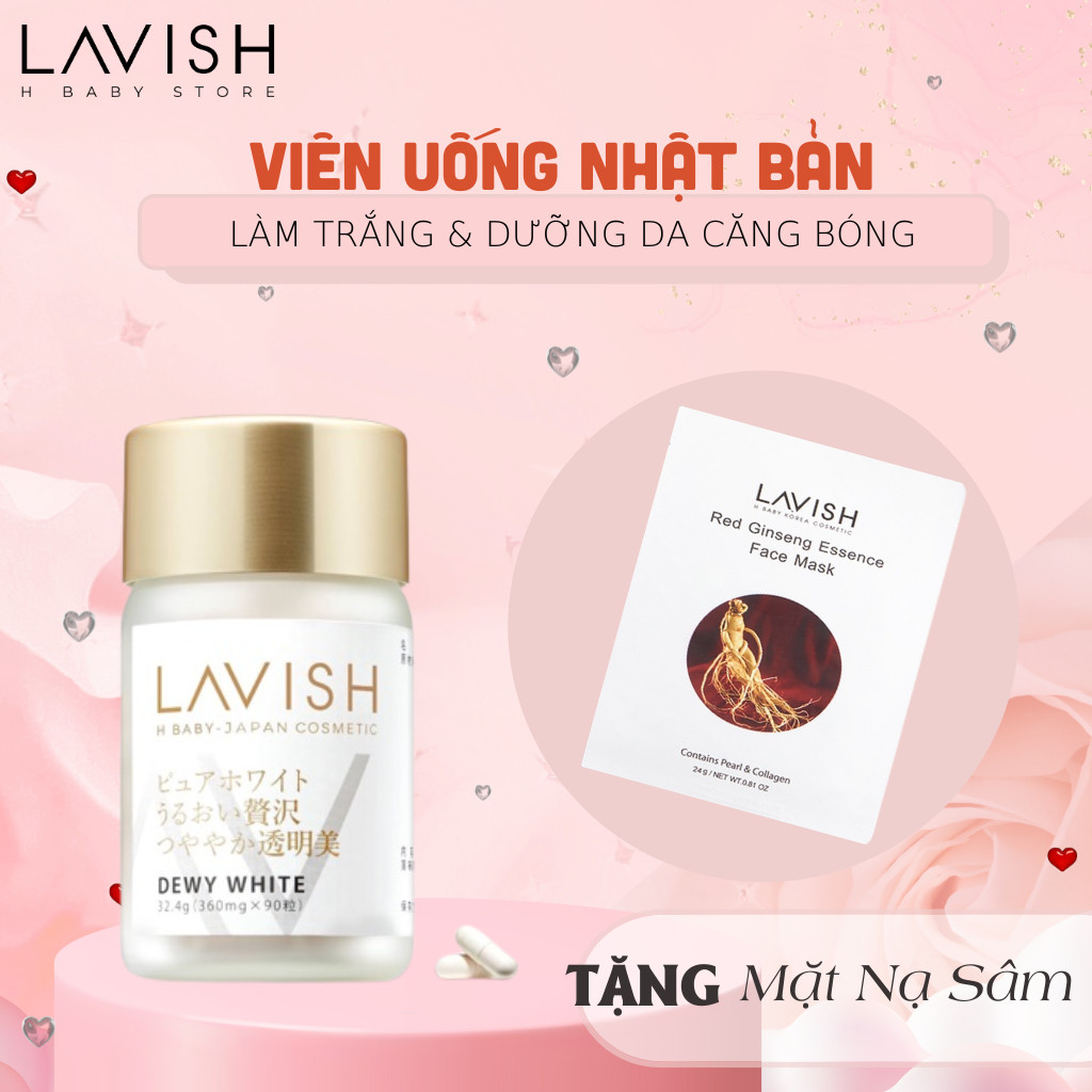 Viên uống làm trắng, căng bóng da Dewy White Lavish H Baby Made in Japan