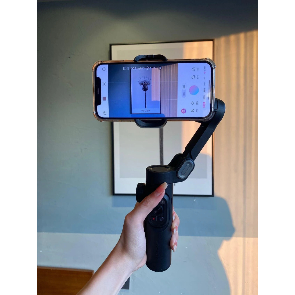 Gimbal SMART XE trang bị led trợ sáng cao cấp, Tay cầm điện thoại, Gậy chống rung điện thoại dành cho chụp ảnh, video