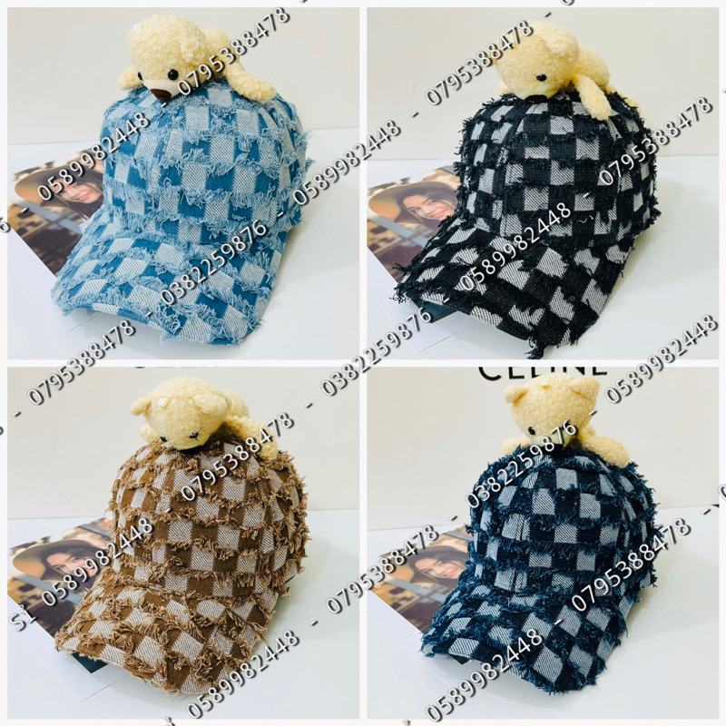 Nón Kết Mũ Lưỡi Trai Demi Sọc Phối Gấu Siêu Đẹp Hot Trend Cao Cấp Chuẩn Đẹp Nam Nữ