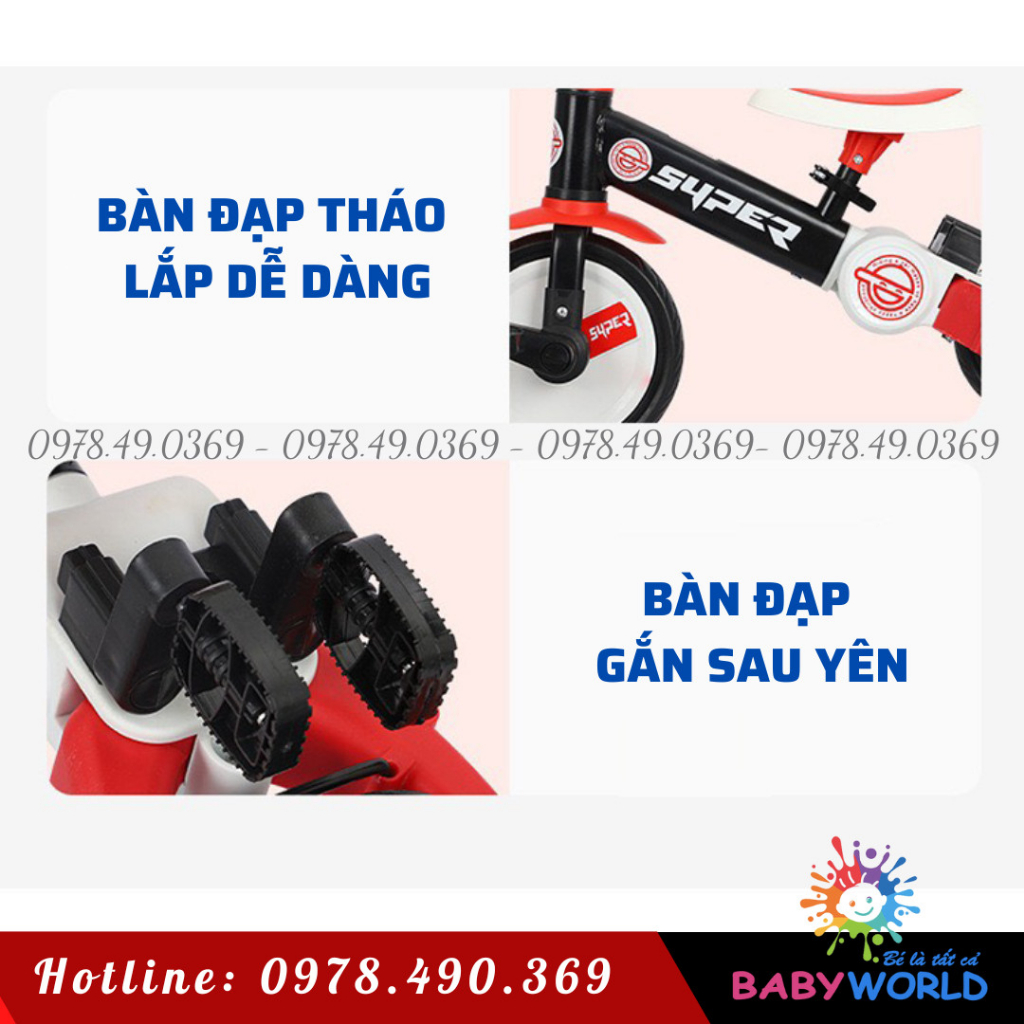Xe Chòi Chân, Xe Đạp Ba Bánh, có cán đẩy , đa năng 4in1 - Mẫu Mới, Hàng Đẹp🌸FREESHIP🌸