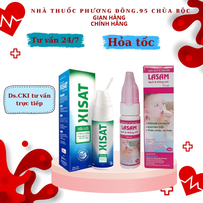 Xịt mũi Lasam với tinh chất khuynh diệp vệ sinh mũi hàng ngày cho trẻ em và người lớn chai 70ml