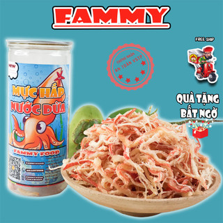 Khô mực xé sợi hấp nước dừa 210g FAMMY, mực khô xé sợi tẩm vị Đà Nẵng loại 1 thơm ngon bổ rẻ