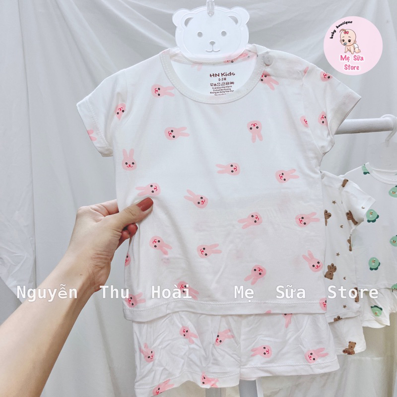 Bộ Cộc Tay HNkids chất peptit sợi tre cho bé