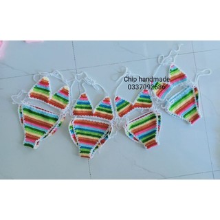 Bikini, đồ bơi phối màu cầu vồng cho bé