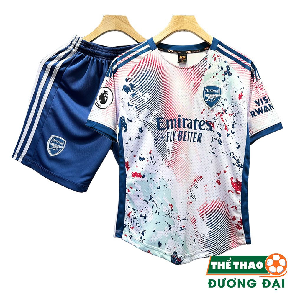 Quần Áo Bóng Đá, Đồ Đá Banh Arsenal Trắng 2023 Thun Mè Cao Cấp Không Nhăn Không Xù Lông Thể Thao Đương Đại
