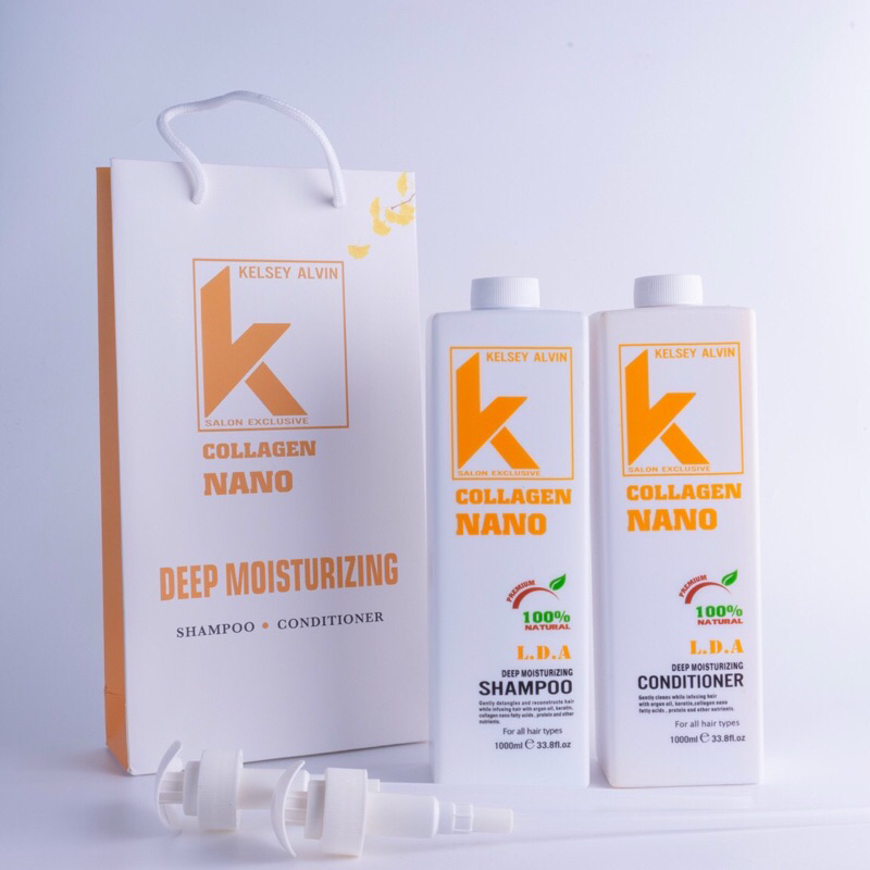 Bộ gội xả phục hồi kích mọc tóc , sạch gàu hương nước hoa Kelsey Alvin Collagen Nano 1000ml