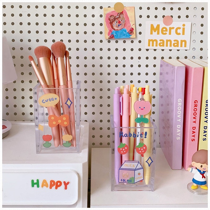 Ống đựng bút trong suốt,Hộp bút trong suốt acrylic hộp đựng lưu trữ đồ trang điểm văn phòng phẩm