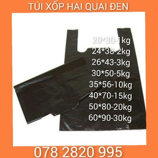 1kg túi xốp đen, túi rác đen 2 quai, túi nilong đóng hàng màu đen.
