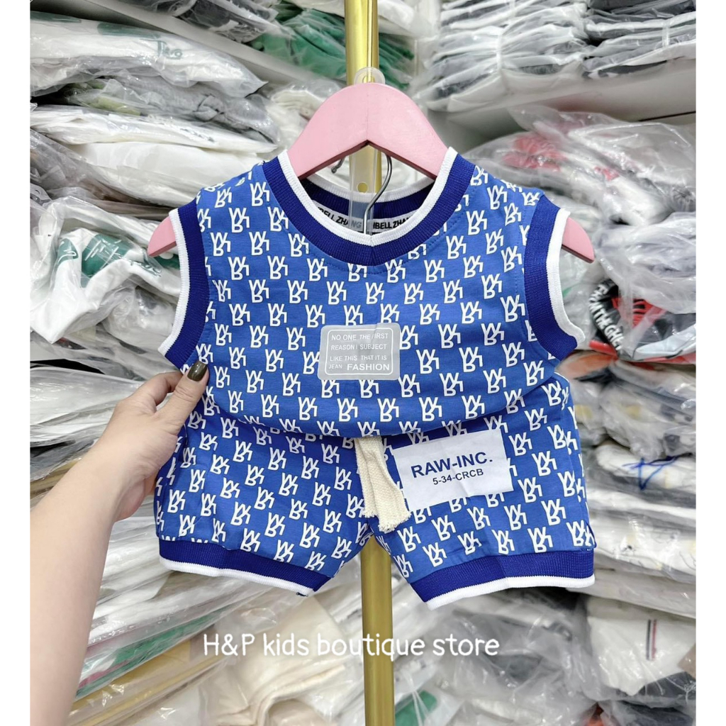 SALE_Bộ cotton tàu bo gấu siêu ngầu cho bé, chất cotton tàu thấm hút mồ hôi_Thoitrangbeyeu J&B Kids