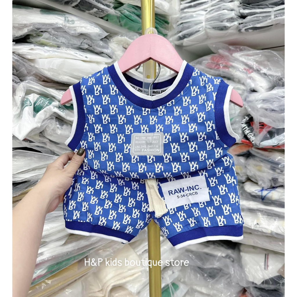 SALE_Bộ cotton tàu bo gấu siêu ngầu cho bé, chất cotton tàu thấm hút mồ hôi_Thoitrangbeyeu J&B Kids