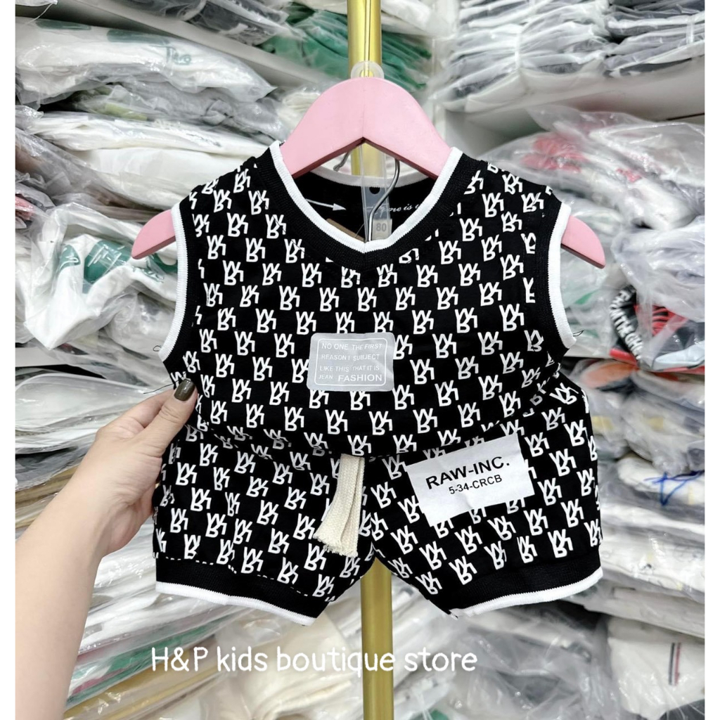 SALE_Bộ cotton tàu bo gấu siêu ngầu cho bé, chất cotton tàu thấm hút mồ hôi_Thoitrangbeyeu J&B Kids