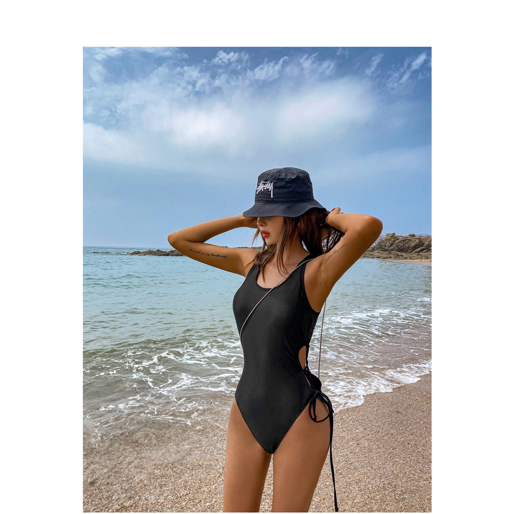 BODYSUIT ĐEN CUTOUT ĐAN DÂY LƯNG