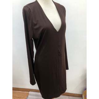 Đầm body dài tay cổ V sâu 2 lớp size xl