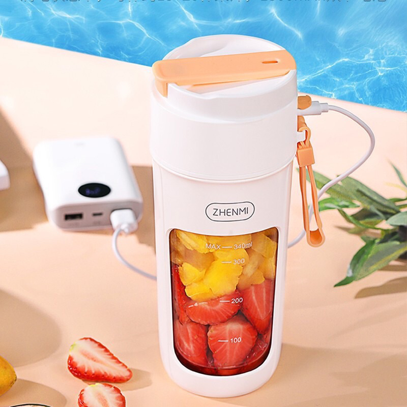 Máy xay sinh tố cầm tay sạc pin Zhenmi 10 lưỡi dao xay được đá viên