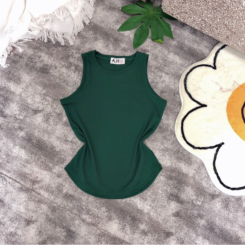 Áo thun dáng ôm ba lỗ tăm QC trơn( A.H gân tăm mịn )