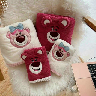Set 2 khăn tắm khăn mặt gấu béo LOTSO cute dễ thương
