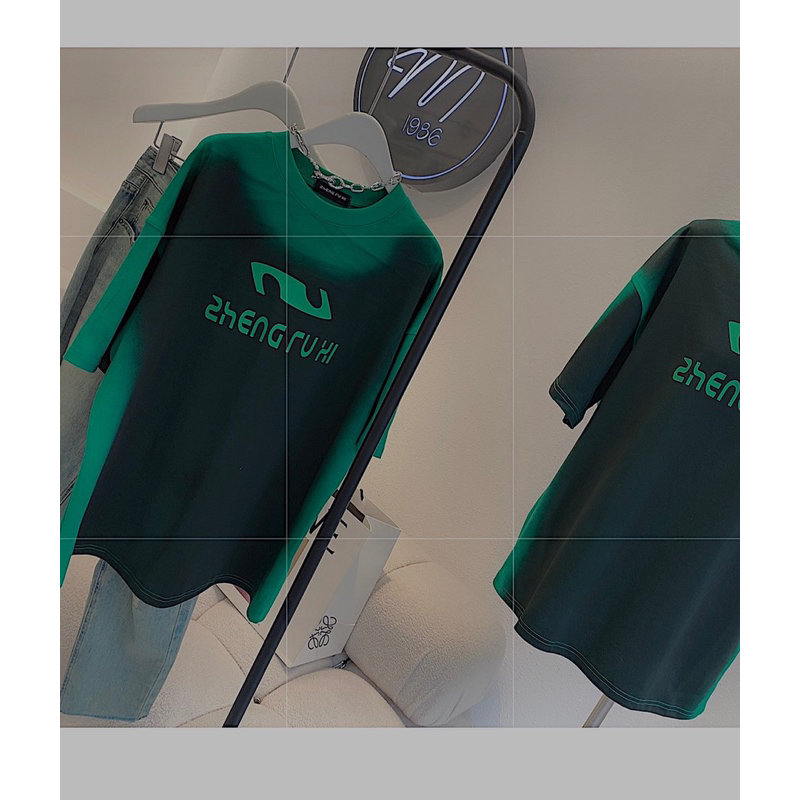 Áo phông loang phối màu form rộng giấu quần hàng QCCC