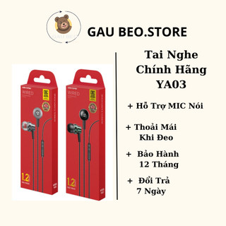 Tai nghe co day ya03 wekome chân 3.5mm chong on, co nut micro tich hop, dat cam 3.5mm.