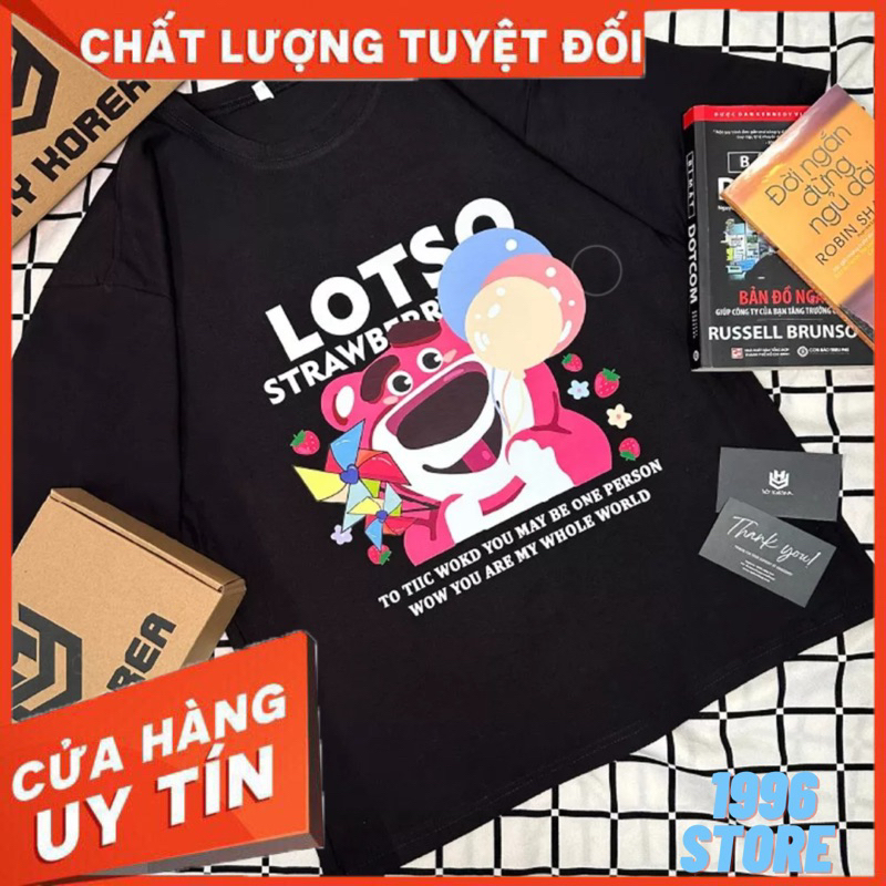 Áo thun pull Gấu tím- phông unisex from rộng tay lỡ kiểu dáng đường phố vintage