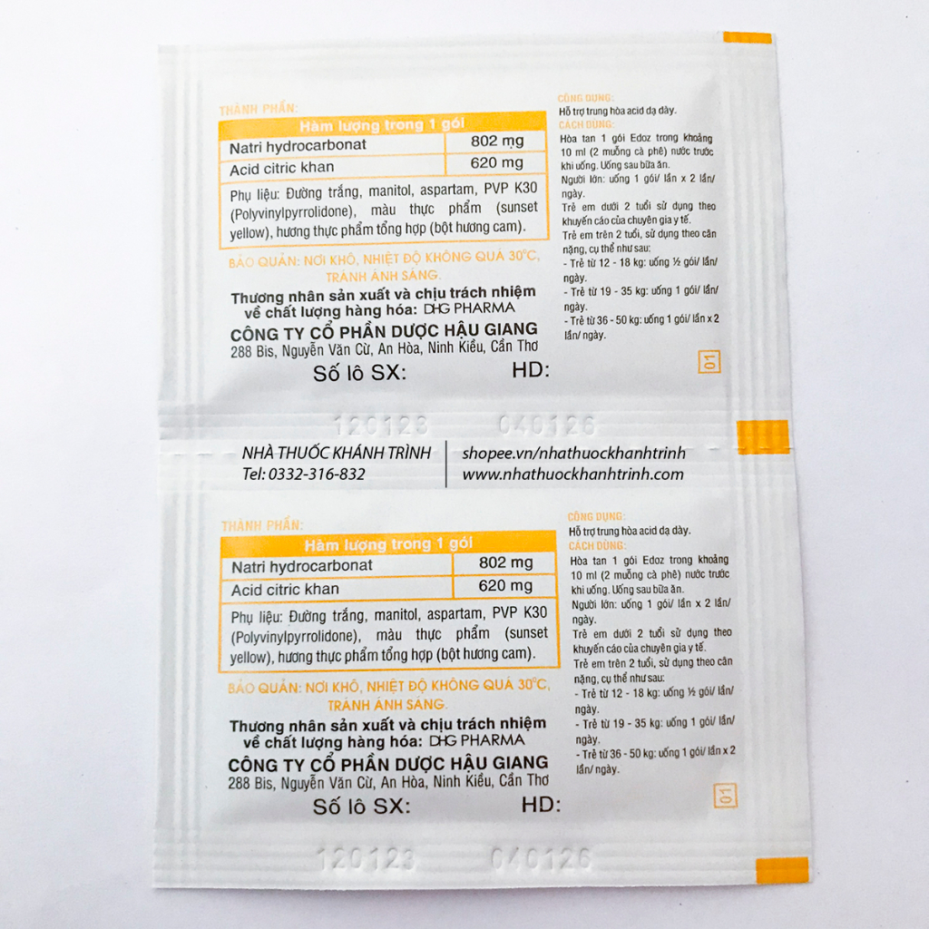 Bột sủi Edoz giảm đau NHANH do loét dạ dày