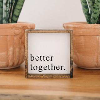 Tranh gỗ decor vintage better together kích thước 20x20 cm