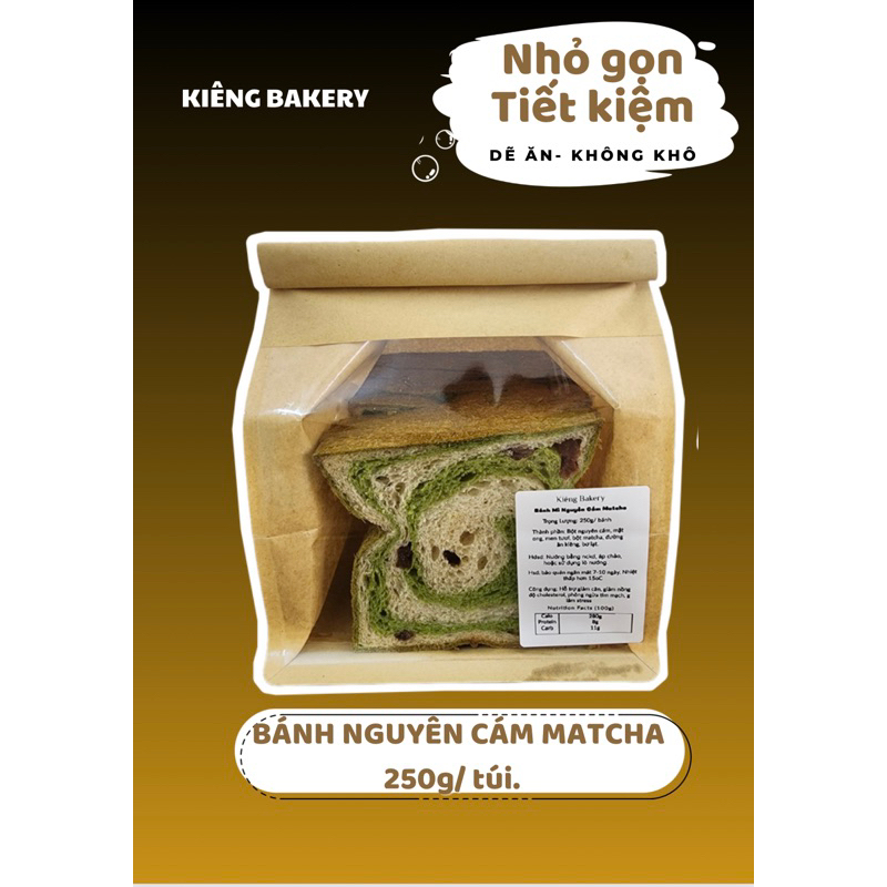 Bánh Sandwich Nguyên Cám Matcha Trà Bá Tước EATCLEAN 250g
