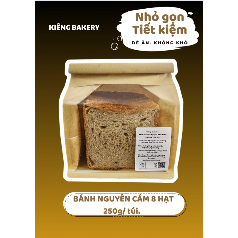 (TOÀN QUỐC) Bánh Sandwich Nguyên Cám 8 Hạt EATCLEAN 250g (Bổ Sung Canxi)