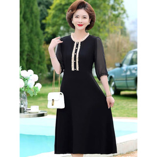 đầm xòe viền bèo tay lửng quý cô cao cấp ( thời trang lolitaxinh) n523