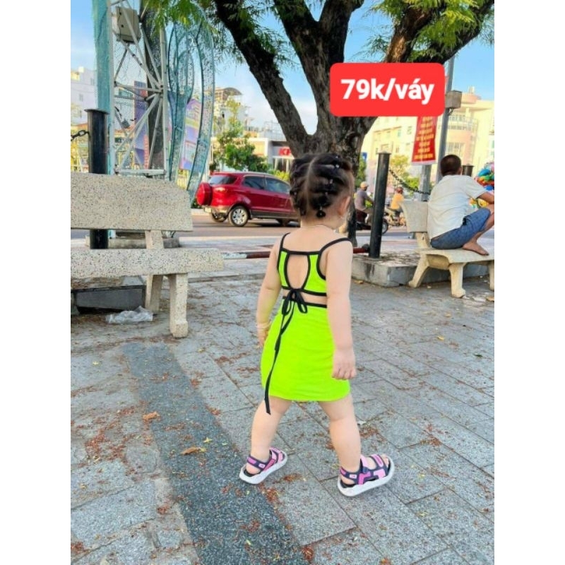 Váy body hở lưng cho bé gái