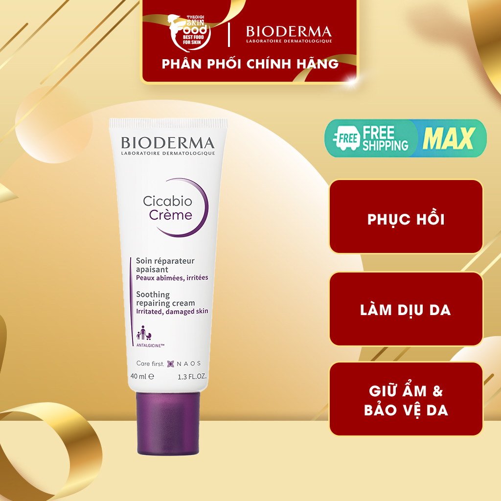 Kem dưỡng phục hồi da tổn thương Bioderma Cicabio Crème 40ml (authentic)