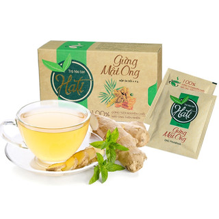 Trà gừng mật ong Hati Dược Hậu Giang - hỗ trợ giải cảm, giảm đau bụng lạnh, tụt huyết áp - hộp 24 gói